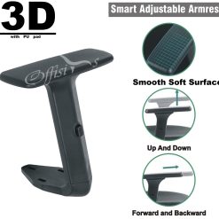 Alternative view of 3D Adjustable Armrest with Soft PU pads