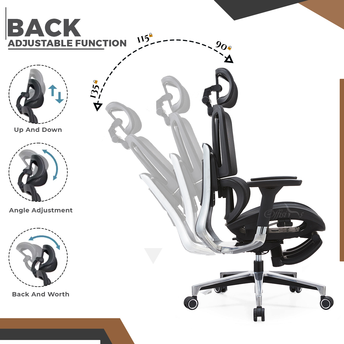 Ergonomic Full Mesh Chair With Adjustable Features 3