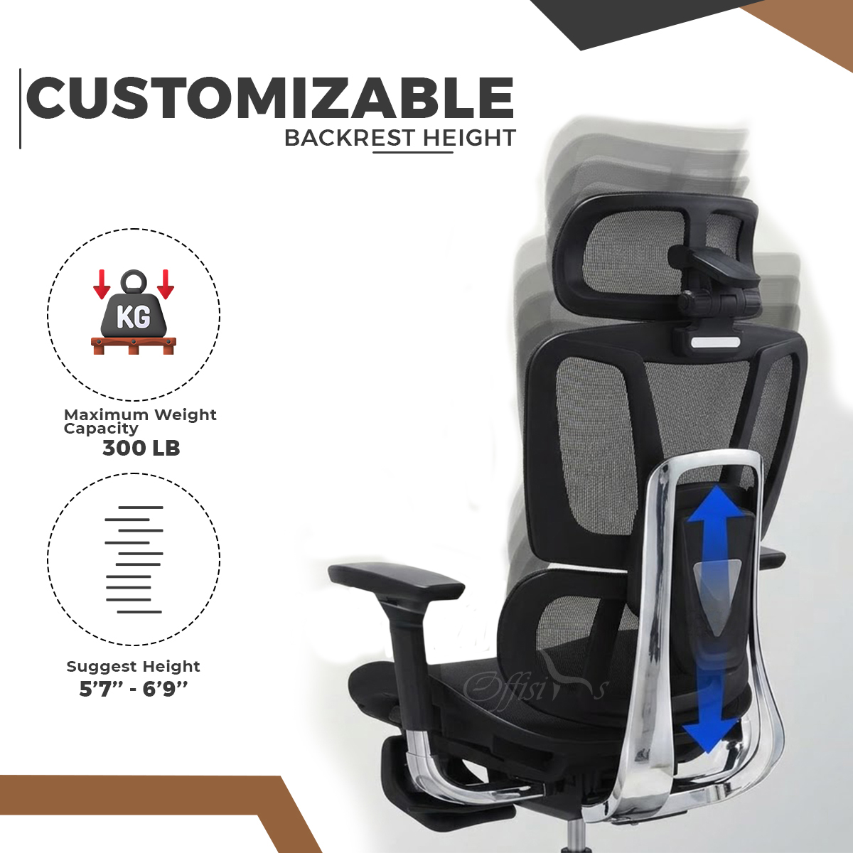 Ergonomic Full Mesh Chair With Adjustable Features2