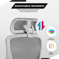 High Back Ergonomic Office Chair With Lumbar Support OF 6550 ( Grey ) 2