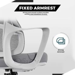 High Back Ergonomic Office Chair With Lumbar Support OF 6550 ( Grey ) 3