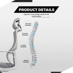 High Back Ergonomic Office Chair With Lumbar Support OF 6550 ( Grey ) 4