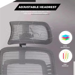 High Back Ergonomic Office Chair With Lumbar Support OF 6555 (Grey) 2