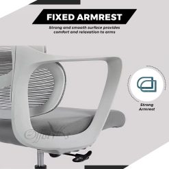 High Back Ergonomic Office Chair With Lumbar Support OF 6555 (Grey) 3