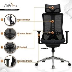 Premium Quality Full Mesh Chair With Multi Lock Adjustment M 30FM (Black) 4